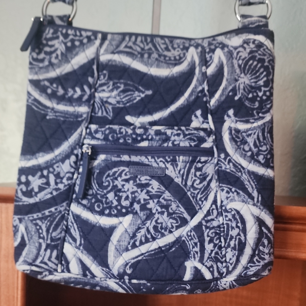 Vera Bradley Quilted Crossbody Bag In Blue Paisley